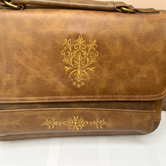 Brown Faux Leather Vintage Bag with Embroidery - Picture 6 of 12